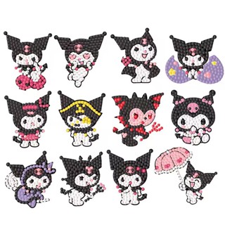 Kuromi สติกเกอร์ปักครอสสติตช์คริสตัล รูปโมเสก 5D DIY สําหรับเด็กผู้เริ่มต้น