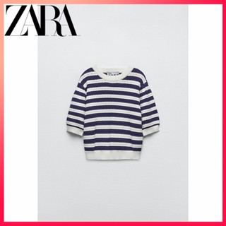 Zara ใหม่ เสื้อกันหนาว ลายทาง สําหรับผู้หญิง