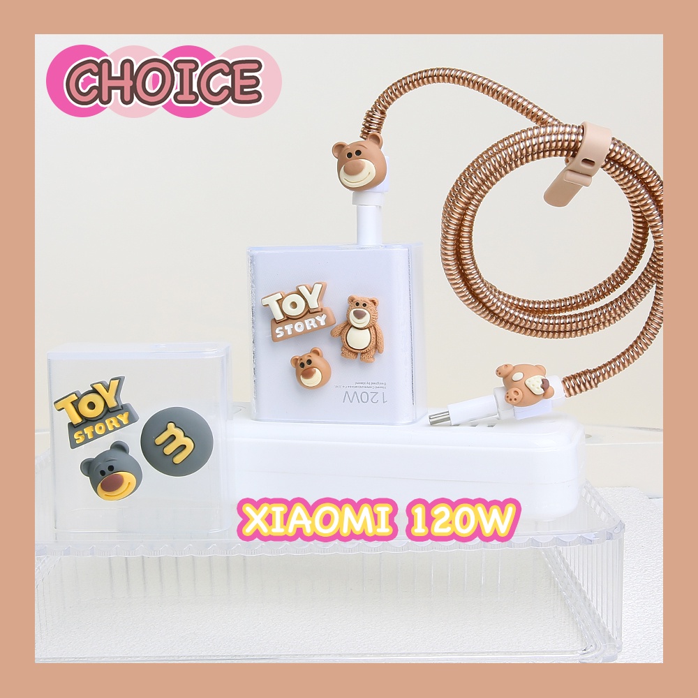 Xiaomi ตัวถนอมสายชาร์จ USB เป็น Type-C ลายหมีสตรอเบอร์รี่น่ารัก 120W สําหรับ xiaomi mi11t pro(MDY-13