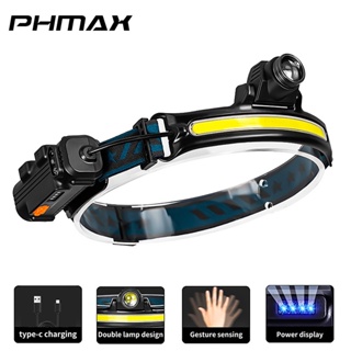 Phmax ไฟหน้า LED อเนกประสงค์ ชาร์จ USB 6 โหมด และเซนเซอร์จับการเคลื่อนไหว