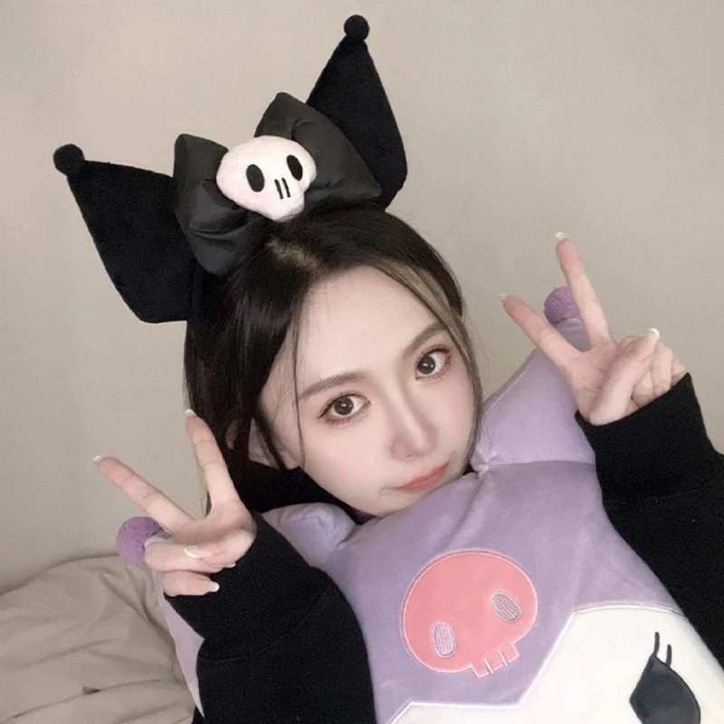 ที่คาดผม ตุ๊กตาการ์ตูนอนิเมะ Sanrio Kuromi My Melody Cinnamoroll น่ารัก เหมาะกับของขวัญฮาโลวีน ของเล่นสําหรับเด็กผู้หญิง