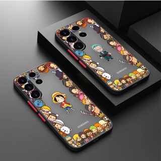 เคสโทรศัพท์มือถือแบบนิ่ม TPU ผิวด้าน กันกระแทก ลายการ์ตูนลูฟี่ วันพีซ สําหรับ Samsung S8 S9 S10 S10E S10 Lite S20 S20FE S21 S22 S23 S32 Plus Ultra 5G A32 A53 J6 M51 5G