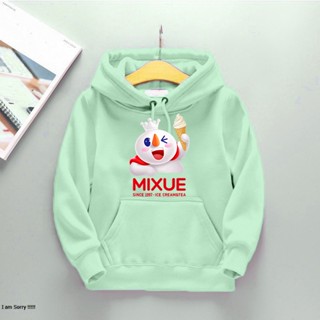 เสื้อแจ็กเก็ตกันหนาว มีฮู้ด ลาย ICE CREAM MIXUE สําหรับเด็กผู้หญิง อายุ 1 2 3 4 5 6 7 8 9 10 11 12 13 ปี