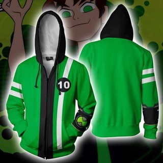 Gp1 Ben 10 เสื้อกันหนาวแขนยาวลําลอง มีฮู้ด ทรงหลวม แบบสวมหัว ลายการ์ตูนอนิเมะ แฟชั่นสําหรับผู้ชาย และผู้หญิง