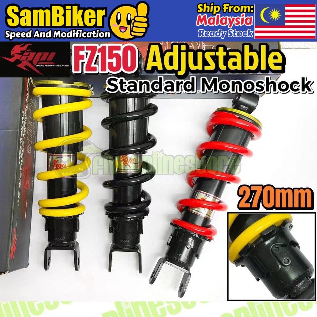 API Racing FZ150 R15 V3 MT15 FZ150i Monoshock ปรับสีดําแบบปรับได้ 270 มม. โช้คอัพหลังโมโน