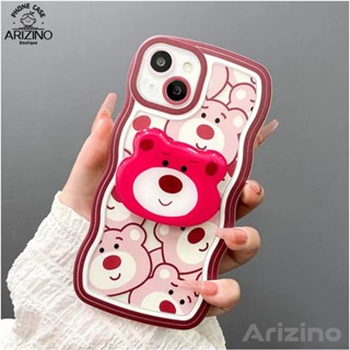 เคส OPPO A78 5G A17 A57 2022 4G A77 5G A77S A55 A17K A16 A15 A54 A12 A3S A5 A7 A5S A15S A31 A53 A9 2020 A96 A76 เคสโทรศัพท์ซิลิโคนลายการ์ตูนหมีสตรอเบอร์รี่น่ารัก