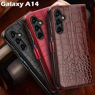 เคสโทรศัพท์หนัง ฝาพับ พร้อมช่องใส่บัตร สําหรับ Samsung Galaxy A14 A14 4G 5G A14 5G A14