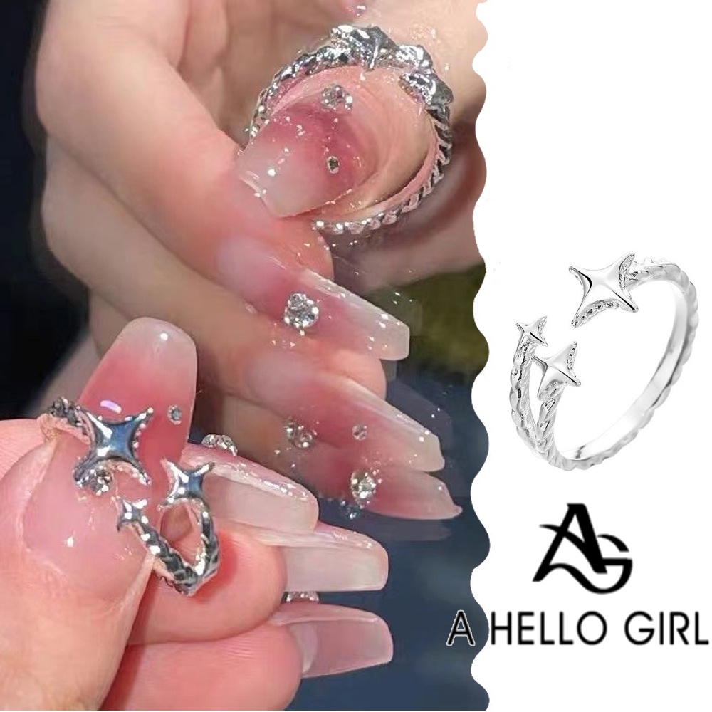 A HELLO GIRL แหวน รูปดาว สามารถปรับได้ เหมาะกับของขวัญ สําหรับผู้หญิง