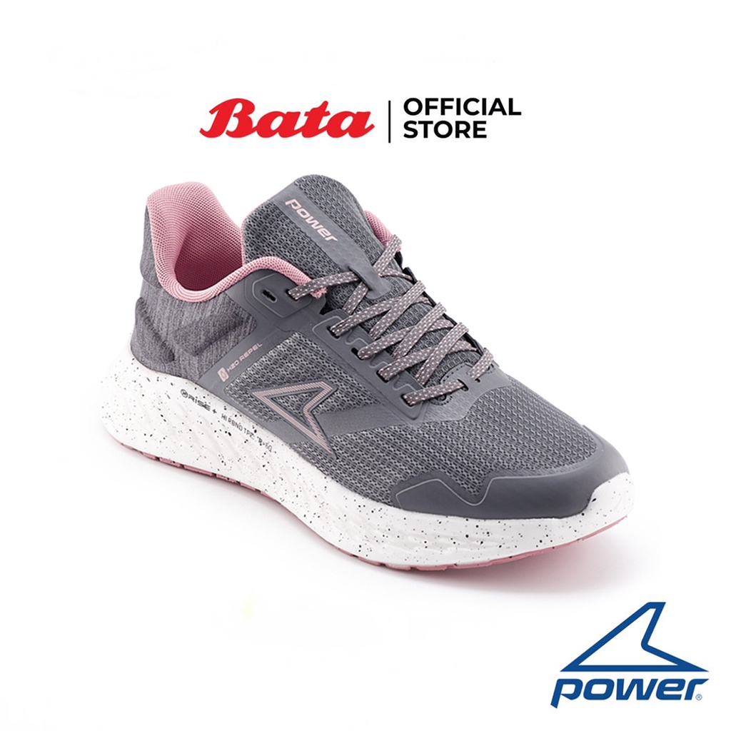 Bata บาจา POWER รองเท้ากีฬาวิ่ง แบบผูกเชือก ไม่ลื่นไม่สะดุดด้วยเทคโนโลยี XoRise+500  สำหรับผู้หญิง รุ่น XoRise+500 GT Repel  สีเทา รหัส 5182643