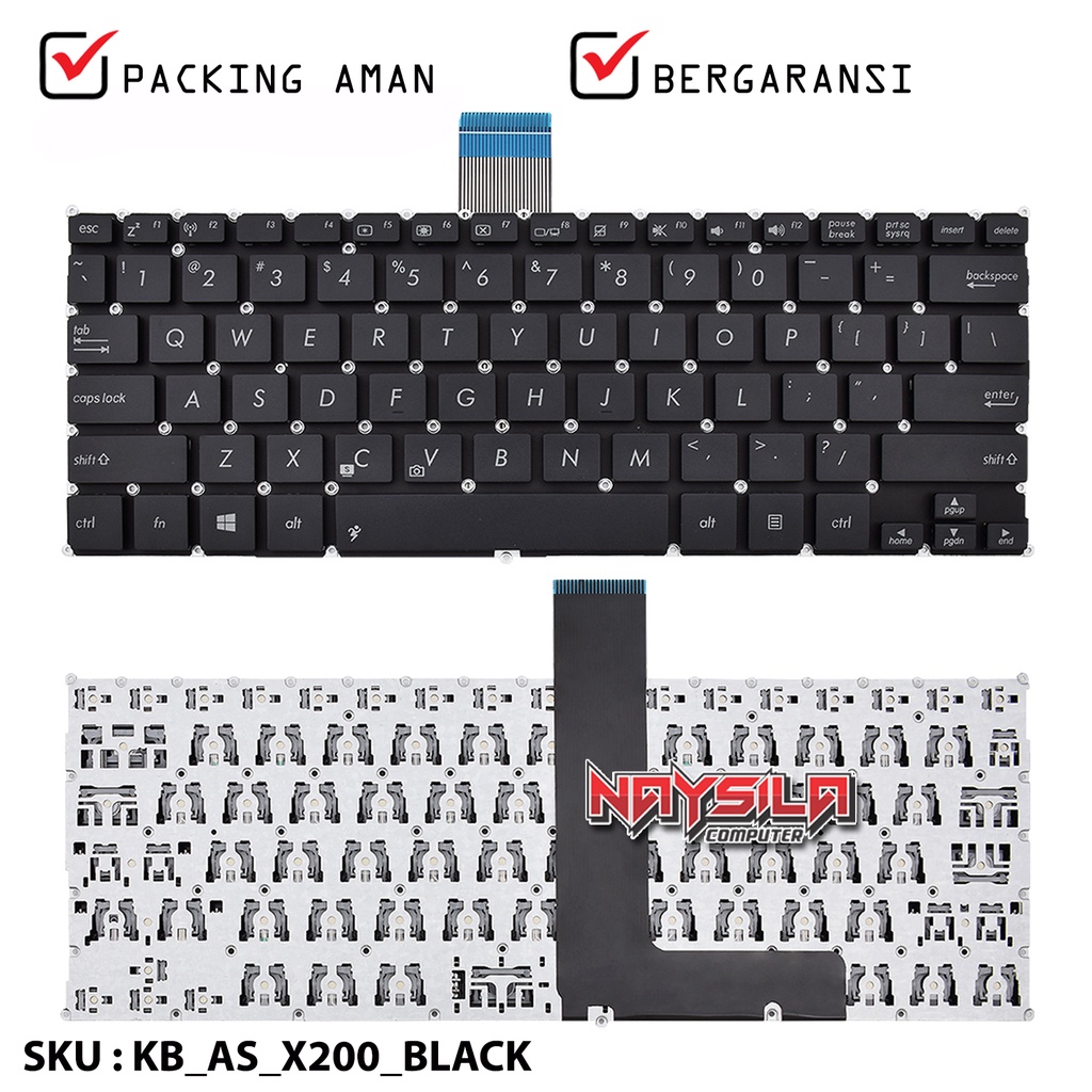 ASUS X200CA F200 F200CA F200LA F200MA X200LA X200M X200C X200L X200MA R202CA R202LA คีย์บอร์ดสีดํา