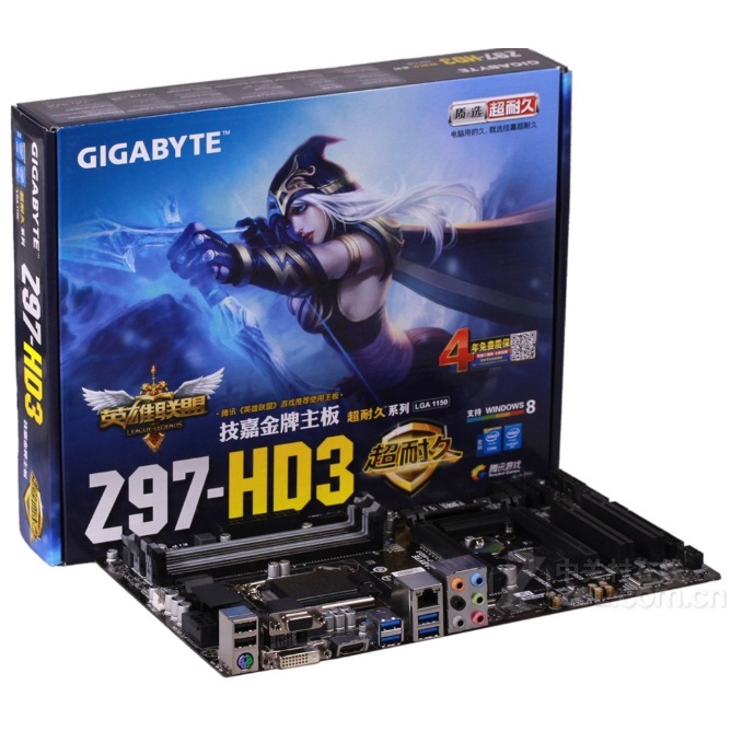 สินค้าคงคลัง Gigabyte/Gigabyte Z97-HD3 เดสก์ท็อป 1150 เมนบอร์ดรองรับหน่วยความจํา DDR3 4790K
