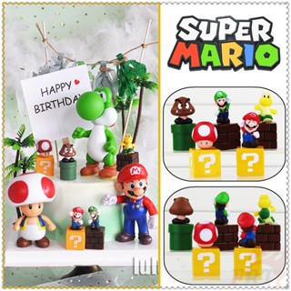 โมเดลฟิกเกอร์ PVC รูป Super Mario Bros Game Luigi Yoshi Bowser ขนาดเล็ก ของเล่นสําหรับเด็ก เก็บสะสม 5 ชิ้น 12 ชิ้น ต่อชุด