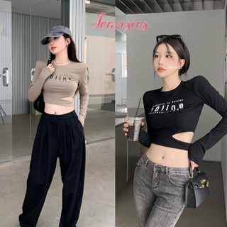 เสื้อครอป แขนยาว สไตล์Minimal เกาหลีเซ็กซี่ เสื้อครอปเเขนยาว เสื้อแขนยาว