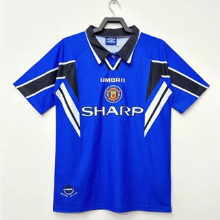 เสื้อกีฬาแขนสั้น ลายทีมชาติฟุตบอล Manchester United Two Away 1996-98 ชุดเยือน สไตล์วินเทจ แห้งเร็ว สําหรับผู้ชาย ไซซ์ S-XXL