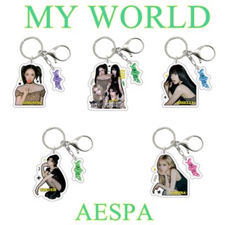 พร้อมส่ง พวงกุญแจอะคริลิค ลายอัลบั้ม AESPA MY WORLD NINGNING WINTER KARINA GISELLE 1 ชิ้น