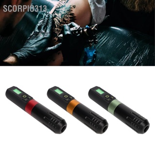 Scorpio313 ปากกาสักโรตารีไร้สายจอแสดงผล LED 2000mAh Liner Shader Timing Function เครื่องสักแบบชาร์จใหม่ได้