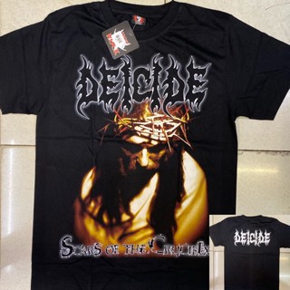 เสื้อยืดแขนสั้น พิมพ์ลายวงร็อค Deicide สีดํา