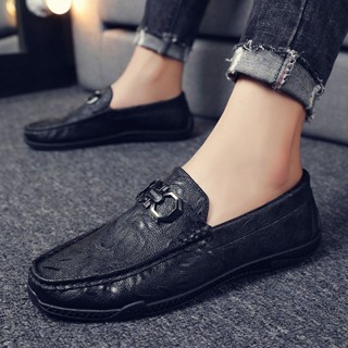 🔥รองเท้าสลิปลำลองสำหรับผู้ชายรองเท้าหนังผู้ชาย Loafers สำหรับผู้ชาย (SIZE 40-45)