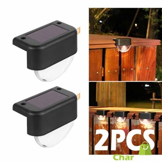 2PCS ไฟเหลือง Solar light 1 LED ติดรั้วบ้าน เพิ่มความสวยงาม