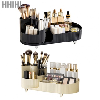 Hhihi Cosmetic Storage Box  Simple Design Desktop Makeup Storage Organizer Perforation Free Rotatable Convenient Divisional Functional  for Countertop for Cosmetics