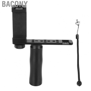 Bacony Smartphone Vlogging Hand Grip with Phone  Holder Wrist Strap Cold Shoe Mount 1/4in Screw Holes for Filmmaking Video Record