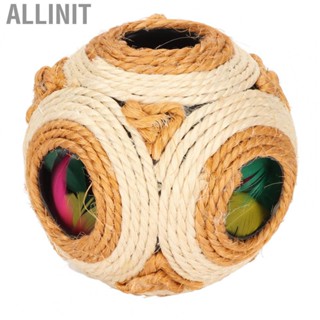 Allinit Sisal Ball  Toy Interesting with Colored Feather for Cats