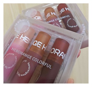 Herorange ลิปสติก ลิปกลอส เนื้อแมตต์ กันน้ํา สีชมพู 6 สี