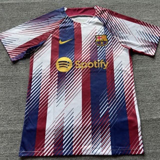 เสื้อกีฬาแขนสั้น ลายทีมชาติฟุตบอล Barca 23-24 ไซซ์ S-XXL ชุดเหย้า สําหรับผู้ชาย