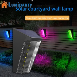 Lumiparty โคมไฟ Led พลังงานแสงอาทิตย์ 7 สี Ip65 กันน้ํา ประหยัดพลังงาน สําหรับติดตกแต่งสวน รั้วทางเดิน 2 ชิ้น