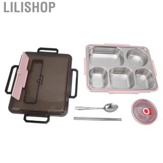 Lilishop Home Office Lunch Box Stainless Steel 5 Compartment  Thermal Bento Box Gift