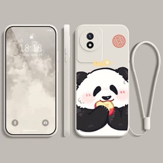 เคส vivo Y02 4G เคส กรณีโทรศัพท์นิ่มรูปแบบหมีแพนด้าโชคดี