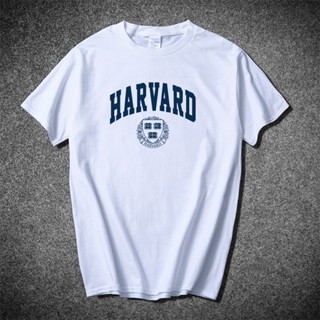 [S-5XL]เสื้อยืดแขนสั้น พิมพ์ลาย Love at harvard University School