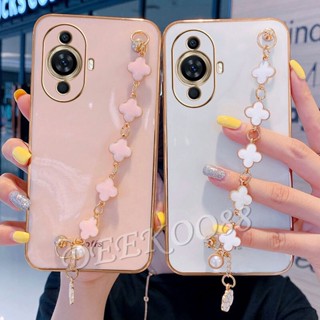 เคสโทรศัพท์มือถือนิ่ม ป้องกัน ปิดด้านหลัง ปิดด้านหลัง ลายเด็กผู้หญิง สีดํา พร้อมสร้อยข้อมือ สําหรับ Huawei Nova 11 Pro 11i 10 SE Y91 Mate 50 P60 Pro 2023 11i 11Pro