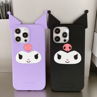 SANRIO เคสโทรศัพท์มือถือ ซิลิกาเจล กันกระแทก ลายซานริโอ้ คุโรมิ 3D สําหรับ iPhone 14 13 12 Pro Max