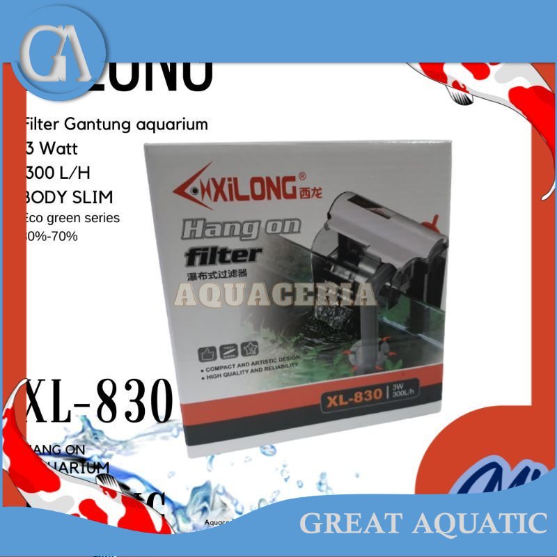ตัวกรองตู้ปลาแบบแขวน Slim XILONG XL 830 HANG ON ตัวกรองตู้ปลา Body Slim