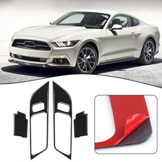 ชุดฝาครอบมือจับประตู คาร์บอนไฟเบอร์ สําหรับ Ford Mustang 2015+