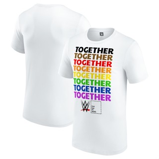 [S-5XL]เสื้อยืด พิมพ์ลายโลโก้ WWE Together Pride สีขาว สีดํา แฟชั่นฤดูร้อน สําหรับผู้ชาย 2023