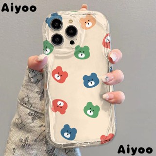 เคสโทรศัพท์มือถือแบบนิ่ม ใส กันกระแทก ลายหัวหมี ทรงโค้ง สําหรับ Iphone Xs12 Xs14 71311 promax xr✅เคสโทรศัพท์มือถือ แบบนิ่ม สําหรับ FL8p N8LZ