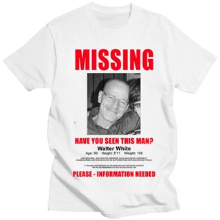 เสื้อยืดแขนสั้น พิมพ์ลายกราฟฟิค Heisenberg Breaking Bad Missing Sign สําหรับผู้ชาย