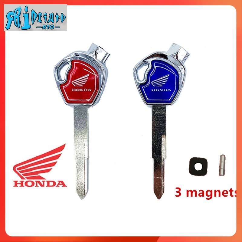 Rto กุญแจเปล่ามอเตอร์ โลหะ พร้อมแม่เหล็ก 3 ชิ้น สําหรับ honda Wave 110i honda click 125i Rs150r Rs150r