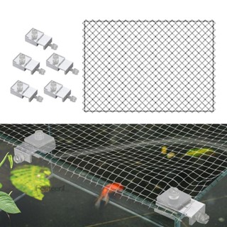 [Fenteer1] ตาข่ายโปร่งใส พร้อมที่ยึด ป้องกันการกระโดด สําหรับตู้ปลา
