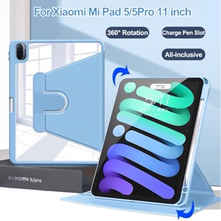 เคสกันกระแทก หมุนได้ 360 องศา พร้อมที่ใส่ดินสอ สําหรับ Xiaomi Mi Pad 6 Pro Mi Pad 5 Pro 12.4 Redmi Pad 5G 10.61 นิ้ว