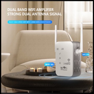 Zevaret เครื่องขยายสัญญาณ Wifi 1200 ม. 5 ก. ควบคุมผ่านสาย ไร้สาย ดูอัลแบนด์