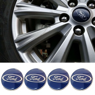 ⚡READYSTOCK⚡For Ford Wheel Badge Sticker 65mm Alloy Hub Center Adhesive Emblem Blue 4pcs