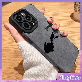 สำหรับ iPhone 11 Case วีเนียร์หนังสีเทานักเรียนเคสขนนุ่มเคสกันกระแทกเรียบง่ายน่ารัก Black Elf เข้ากันได้กับ iPhone 14 13 Pro max 12 Pro Max XR XS 7Plus 8Plus