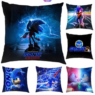 [RAIN] ปลอกหมอนอิง แบบนิ่ม พิมพ์ลายการ์ตูนอนิเมะ Sonic The Hedgehog 3D ขนาด 45x45 ซม. สําหรับตกแต่งบ้าน รถยนต์