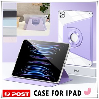 เคสแท็บเล็ตหนัง แบบใส ฝาพับแม่เหล็ก กันกระแทก หมุนได้ สําหรับ iPad 9.7 นิ้ว 10.2 นิ้ว 5th 6th 7th 8th 9th 10th Gen Air Pro 10.5 นิ้ว 11 นิ้ว 12.9 นิ้ว 2018 20 21 22