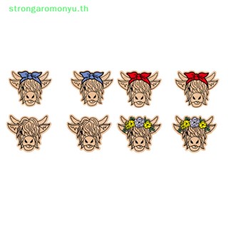 Strongaromonyu ต่างหูสตั๊ด รูปวัว Highland 1 คู่