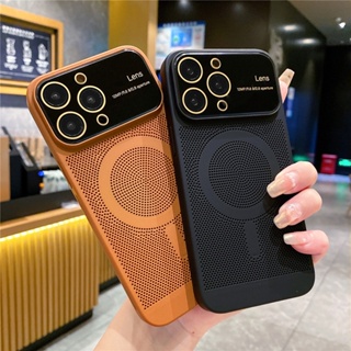 เคสโทรศัพท์มือถือ แบบแม่เหล็ก ระบายอากาศ กระจายความร้อน หรูหรา สําหรับ iPhone 14 13 12 11 Pro Max 14 Plus 14Pro Max