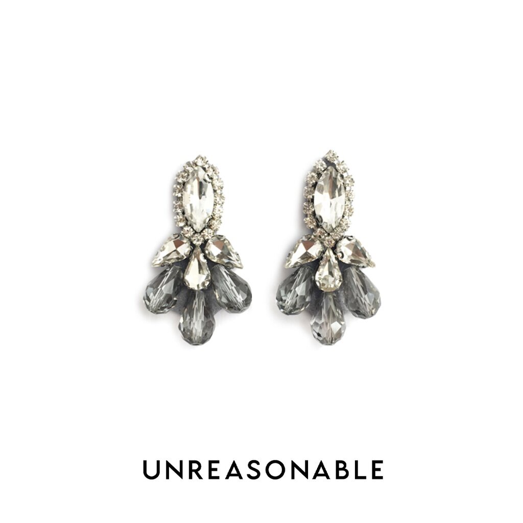 ต่างหู Smokey ต่างหูคลิป ต่างหูก้านเงินแท้ น้ำหนักเบา สวยใส่สบาย UA0467-01 Unreasonable Accessories
